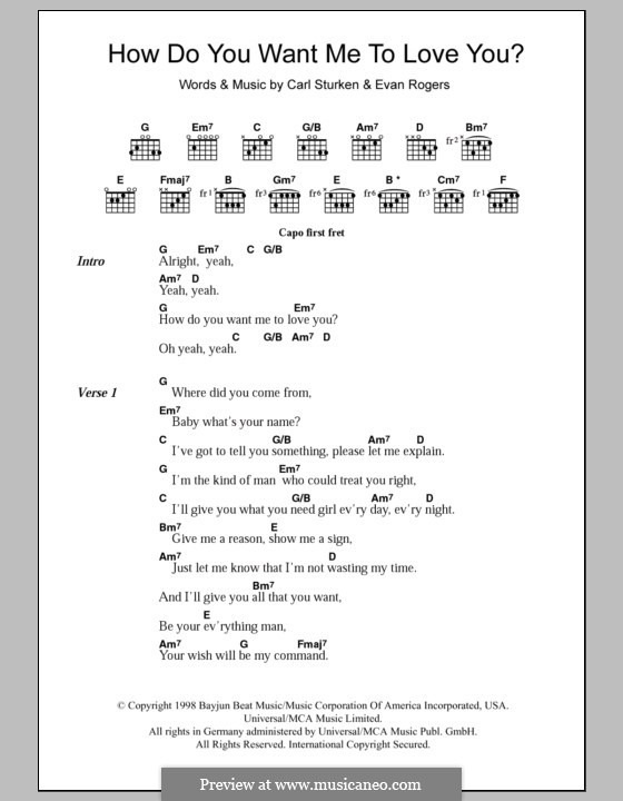 How Do You Want Me To Love You? (911): Lyrics and chords by Carl Sturken, Evan Rogers