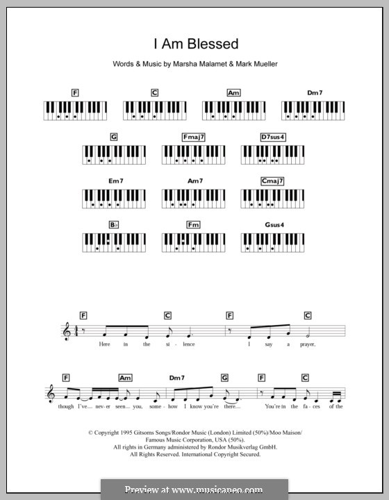 I am Blessed (Eternal): For keyboard by Mark Mueller, Marsha Malamet