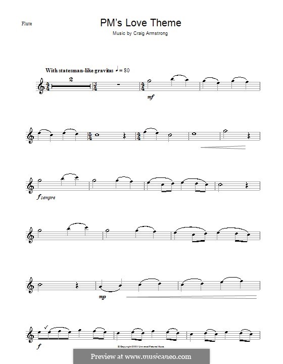 P.M.'s Love Theme (from Love Actually): For flute by Craig Armstrong