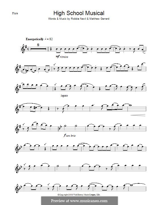 High School Musical (from High School Musical 3): For flute by Matthew Gerrard, Robbie Nevil