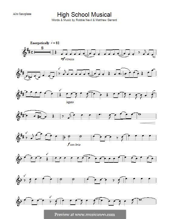 High School Musical (from High School Musical 3): For alto saxophone by Matthew Gerrard, Robbie Nevil