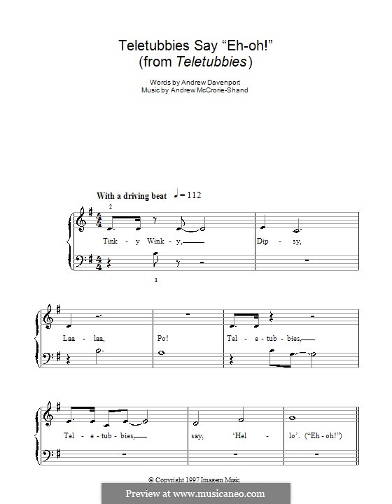 Teletubbies Say 'Eh-oh!': For easy piano by Andrew McCrorie-Shand