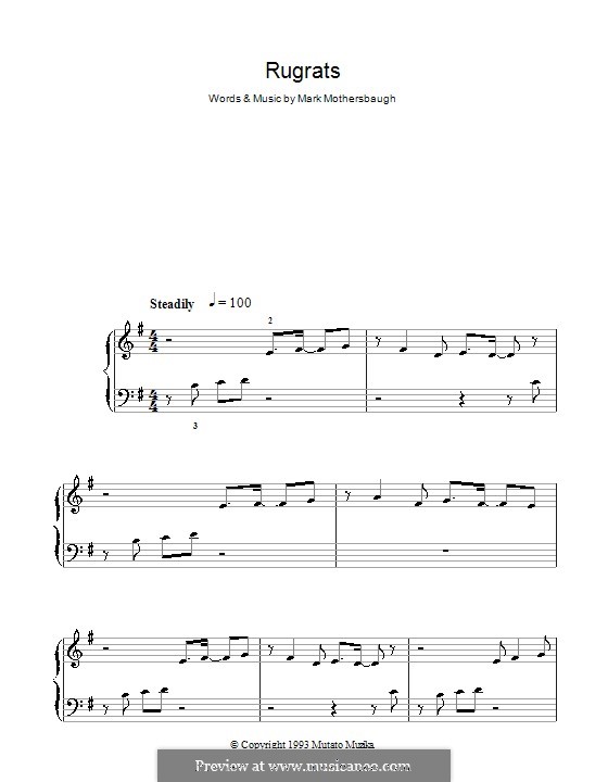 Rugrats Theme: For easy piano by Mark Mothersbaugh
