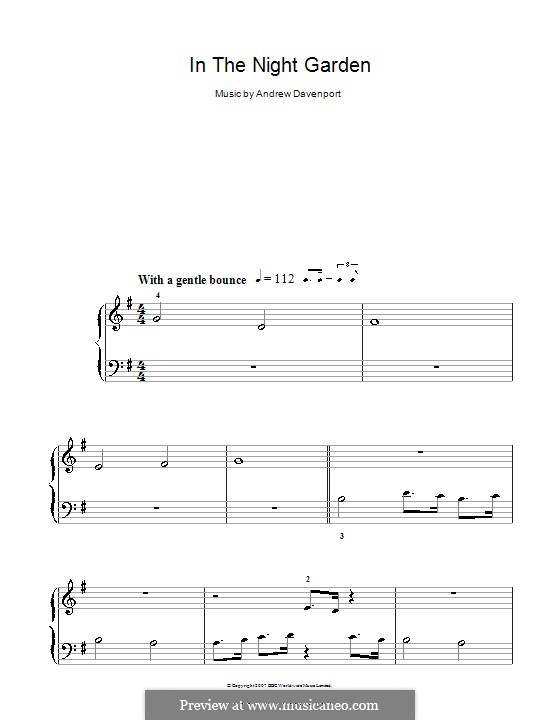 In the Night Garden: For easy piano by Andrew Davenport