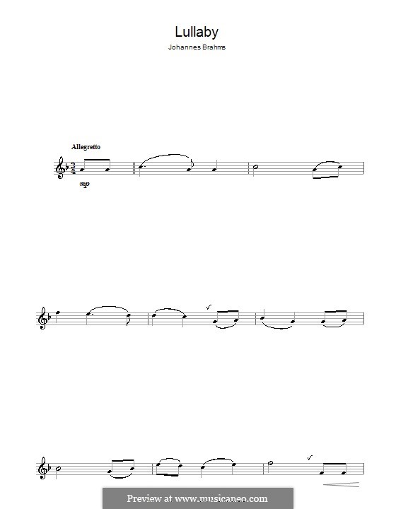 No.4 Cradle Song (Printable scores) (Five Songs, Op.49) by J. Brahms on MusicaNeo
