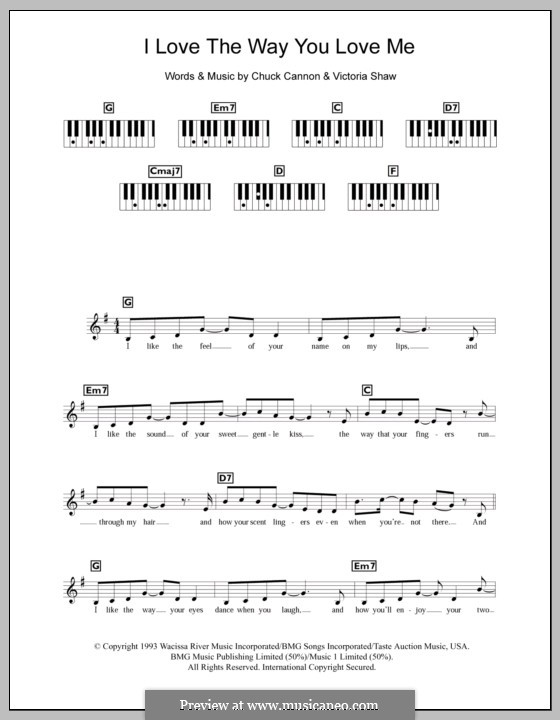 I Love the Way You Love Me (Boyzone): For keyboard by Chuck Cannon, Victoria Shaw