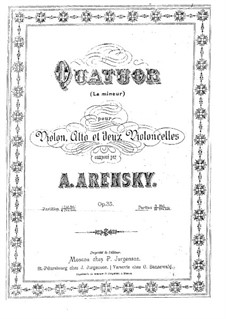 String Quartet No.2 in A Minor, Op.35: Cello I part by Anton Arensky