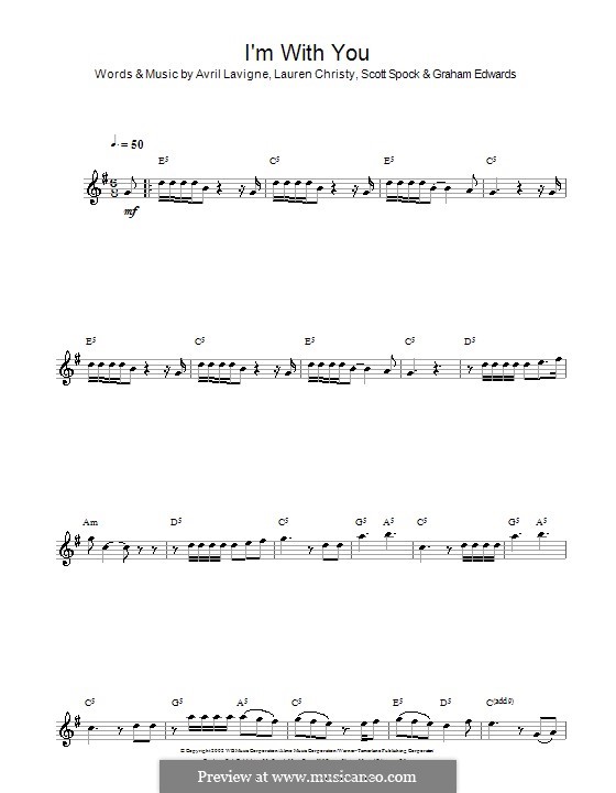 I'm with You: For flute by Avril Lavigne, Graham Edwards, Lauren Christy, Scott Spock