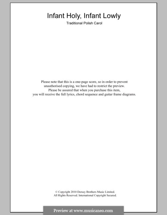 Infant Holy, Infant Lowly by folklore sheet music on MusicaNeo