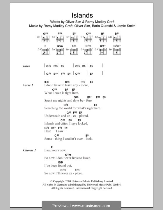 Islands (The XX) by B. Qureshi, J. Smith, O. Sim, R.M. Croft on MusicaNeo