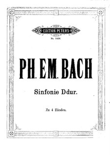 Symphony No.1 in D Major, H 663 Wq 183:1: Version for piano four hands – first part, second part by Carl Philipp Emanuel Bach