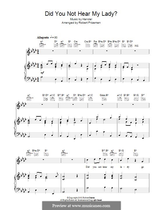 Did You Not Hear My Lady by G.F. Händel - sheet music on MusicaNeo
