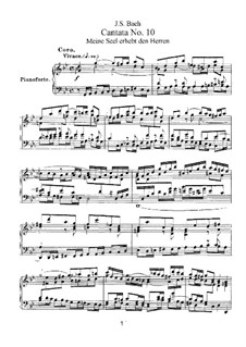 Meine Seel erhebt den Herren, BWV 10: Piano-vocal score by Johann Sebastian Bach
