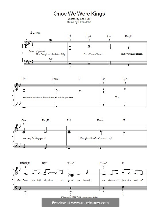 Once We Were Kings: For easy piano by Elton John