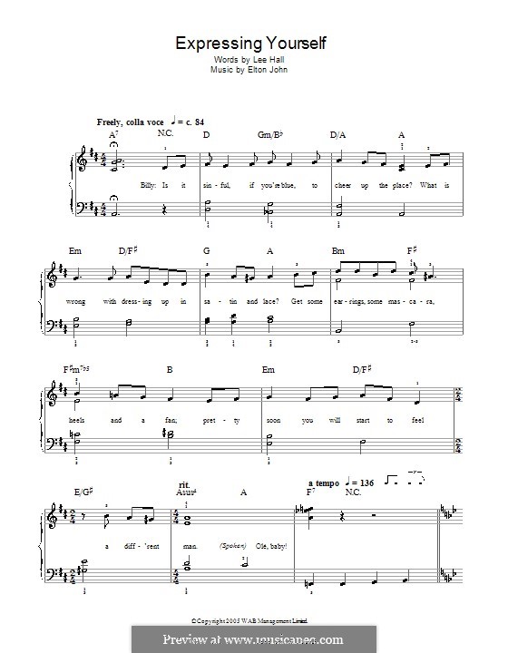 Expressing Yourself: For easy piano by Elton John
