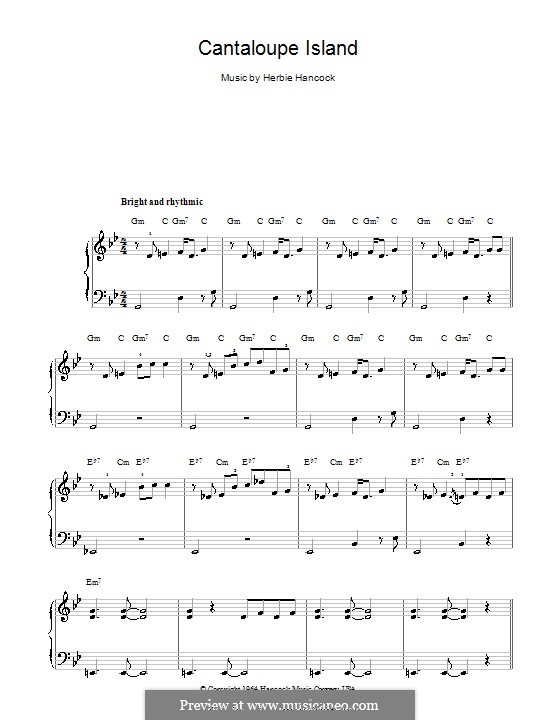 Cantaloupe Island: For easy piano by Herbie Hancock