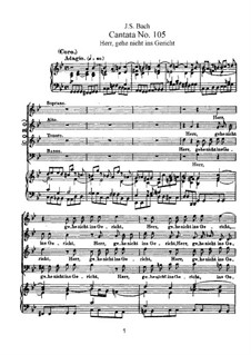 Herr, gehe nicht ins Gericht mit deinem Knecht, BWV 105: Piano-vocal score by Johann Sebastian Bach