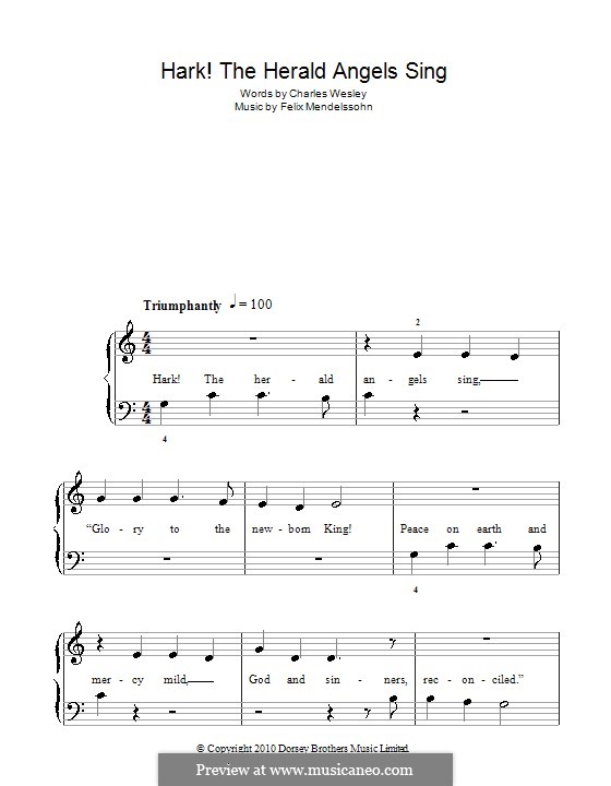 Piano version: Easy piano (C Major) by Felix Mendelssohn-Bartholdy