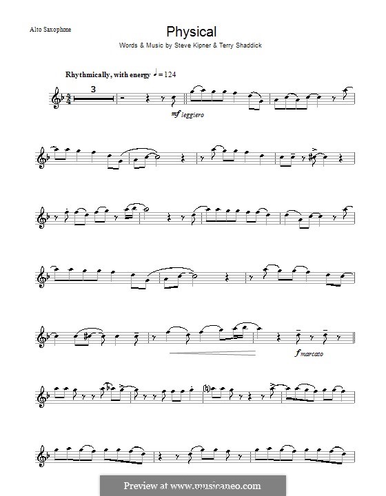 Physical (Olivia Newton-John): For alto saxophone by Stephen Alan Kipner, Terry Shaddick