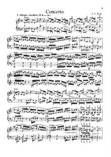 Concerto for Harpsichord and Strings No.1 in D Minor , BWV 1052: Arrangement for piano by Johann Sebastian Bach
