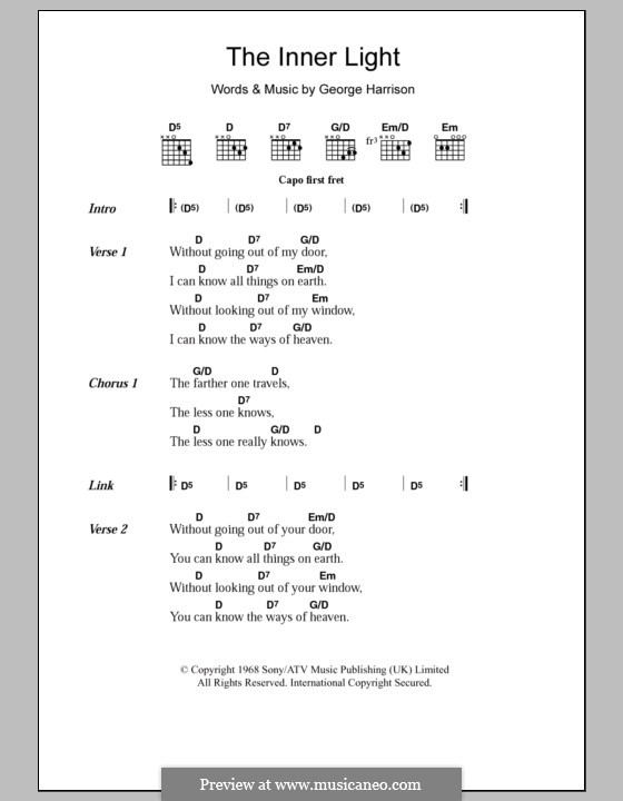 The Inner Light (The Beatles): Lyrics and chords by George Harrison