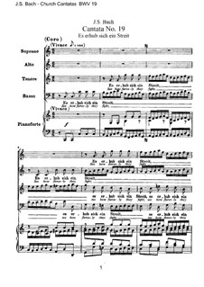Es erhub sich ein Streit, BWV 19: Arrangement for voices and piano by Johann Sebastian Bach