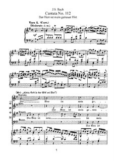 Der Herr ist mein getreuer Hirt, BWV 112: Arrangement for voices and piano by Johann Sebastian Bach