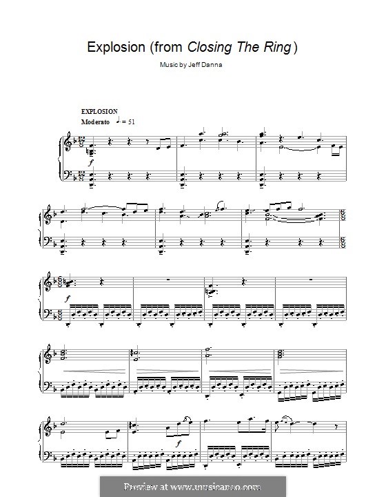 Explosion (from Closing the Ring): For piano by Jeff Danna