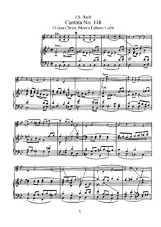 O Jesu Christ, meins Lebens Licht, BWV 118: Piano-vocal score by Johann Sebastian Bach