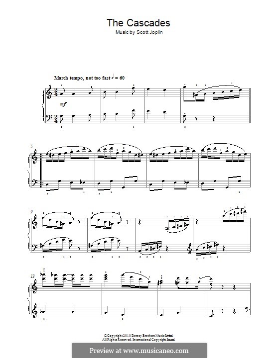 The Cascades: For easy piano by Scott Joplin