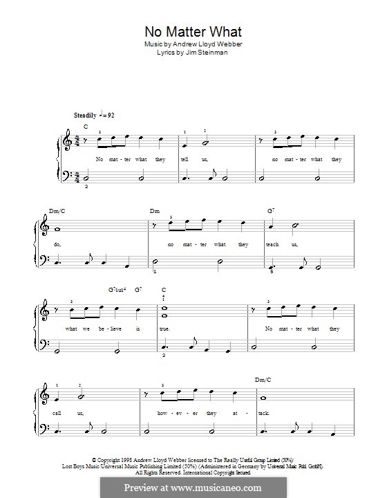 No Matter What (from Whistle Down the Wind) by A.L. ber on MusicaNeo