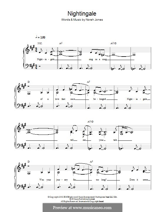 Nightingale: For easy piano by Norah Jones