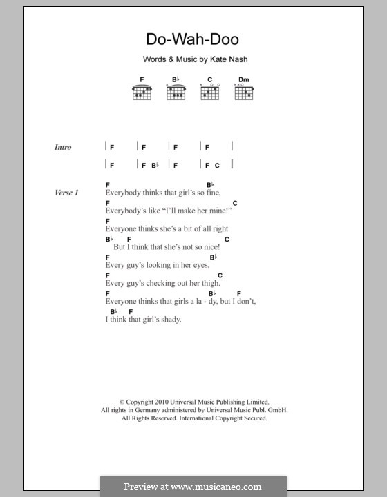 Do-Wah-Doo: Lyrics and chords by Kate Nash
