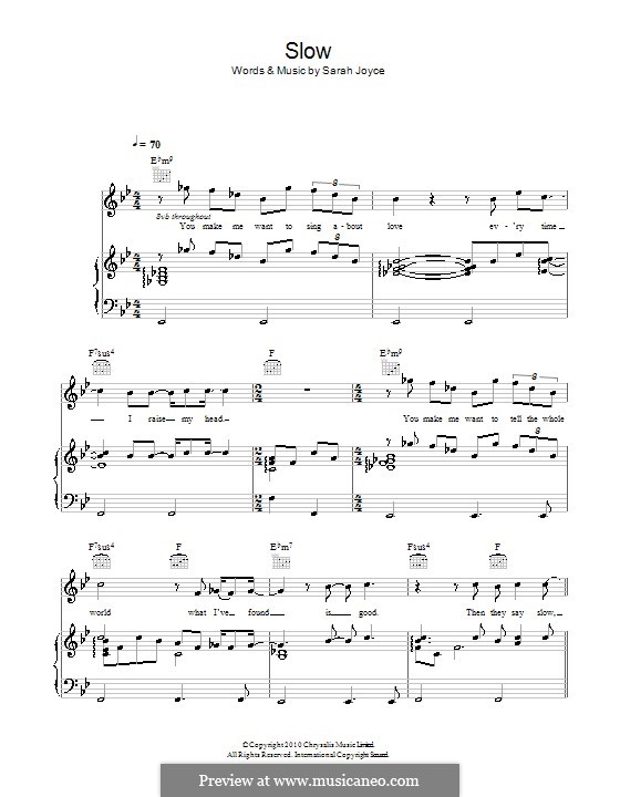 Slow (Rumer): For voice and piano (or guitar) by Sarah Joyce
