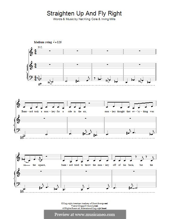 Straighten Up and Fly Right (Diana Krall): For voice and piano (or guitar) by Irving Mills