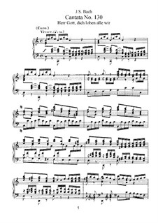 Herr Gott, dich loben alle wir, BWV 130: Piano-vocal score by Johann Sebastian Bach