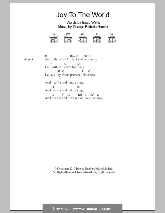 Vocal version: Lyrics and chords by Georg Friedrich Händel