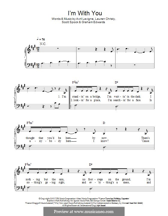 I'm with You: For easy piano by Avril Lavigne, Graham Edwards, Lauren Christy, Scott Spock