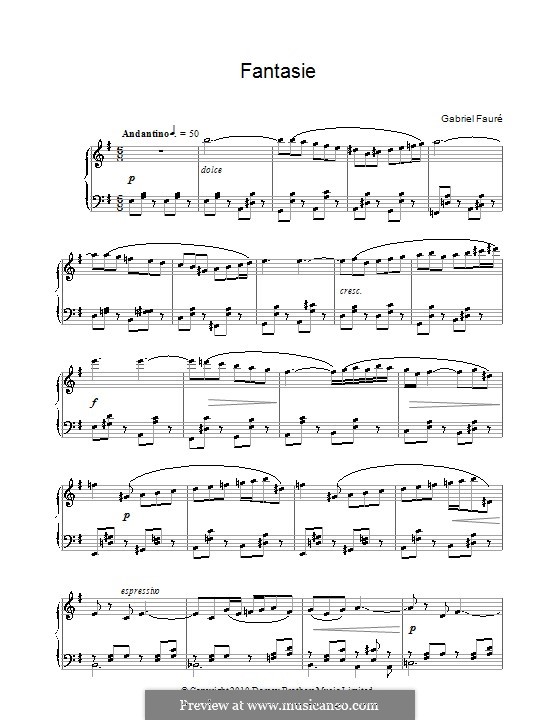 Fantasia for Flute and Piano, Op.79: Version for piano by Gabriel Fauré