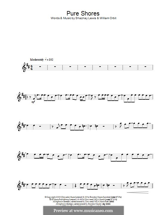 Pure Shores (All Saints): For clarinet by Shaznay Lewis, William Orbit