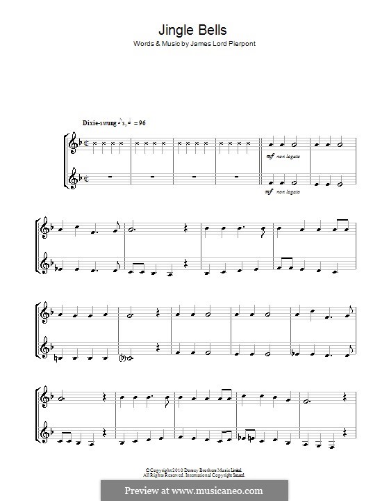 Two instruments version: For two clarinets by James Lord Pierpont
