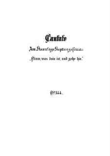 Nimm, was dein ist, und gehe hin, BWV 144: Full score by Johann Sebastian Bach