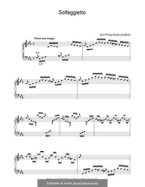 Solfeggietto, H 220 Wq 117:2: For piano by Carl Philipp Emanuel Bach