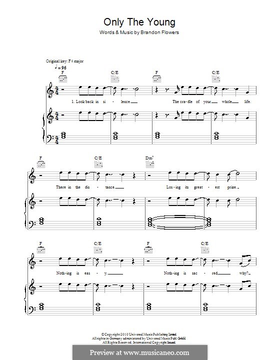 Only the Young: For voice and piano or guitar by Brandon Flowers