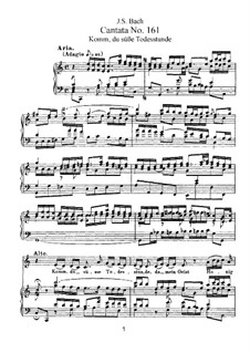 Komm, du süsse Todesstunde, BWV 161: Piano-vocal score by Johann Sebastian Bach