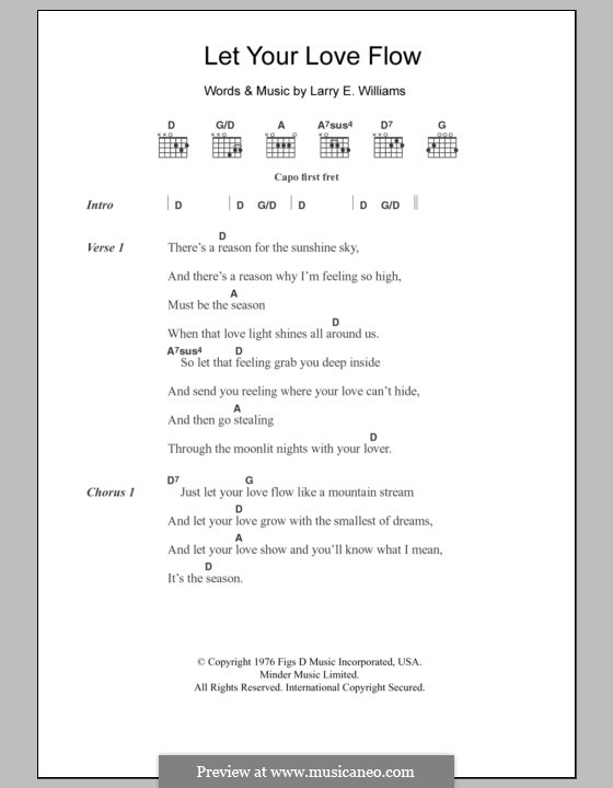 Let Your Love Flow (The Bellamy Brothers): Lyrics and chords by Larry E. Williams