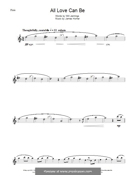 All Love Can Be (from A Beautiful Mind): For flute by James Horner