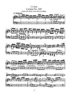 Gott soll allein mein Herze haben (God Alone Shall Have My Heart), BWV 169: Piano-vocal score by Johann Sebastian Bach