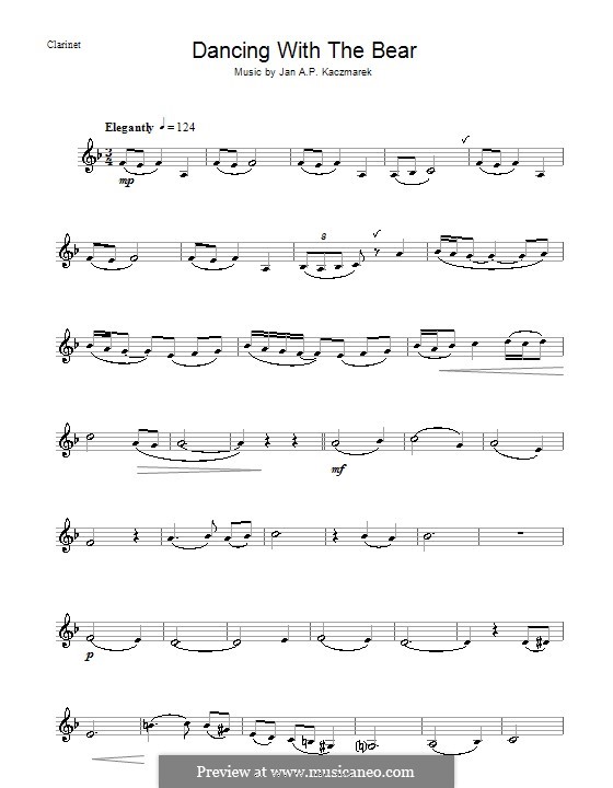 Dancing with the Bear (from Finding Neverland): For clarinet by Jan A.P. Kaczmarek