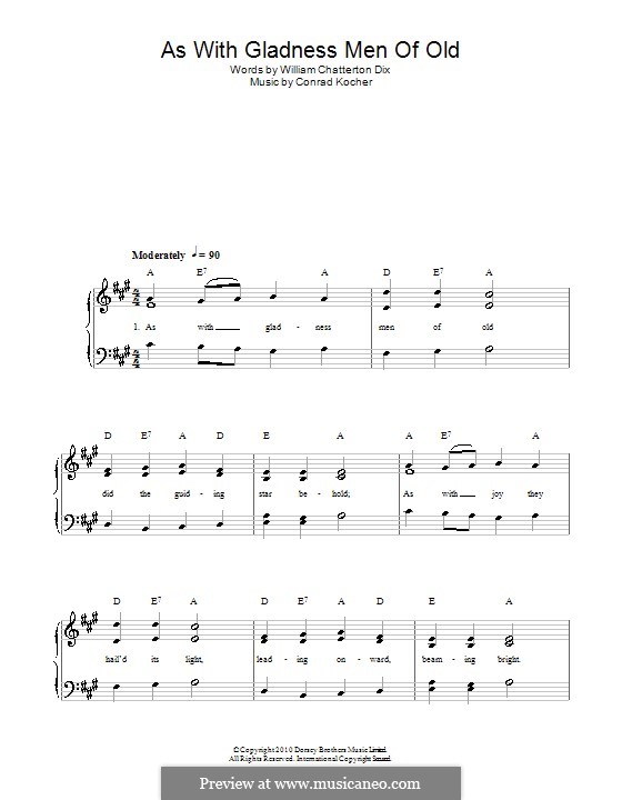As with Gladness Men of Old: For voice and piano by Conrad Kocher